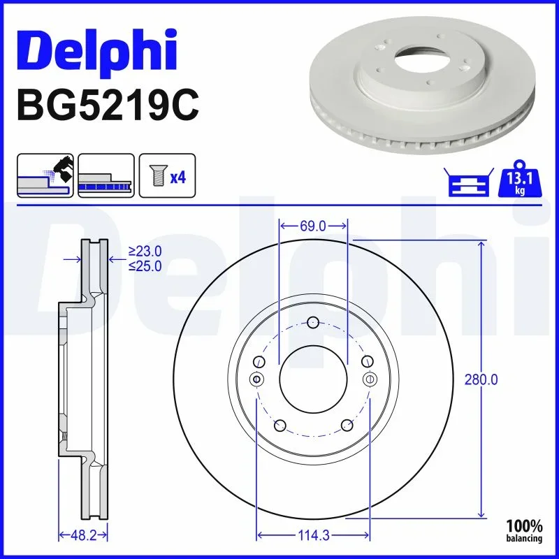 Brzdový kotouč DELPHI BG5219C
