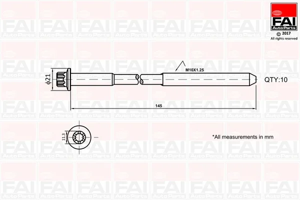 Sada sroubu pro hlavy valcu FAI AutoParts B1140