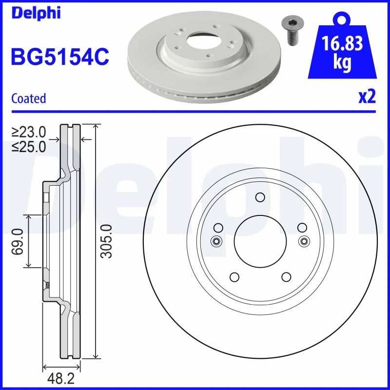 Brzdový kotouč DELPHI BG5154C