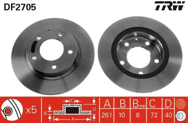 Brzdový kotouč TRW DF2705